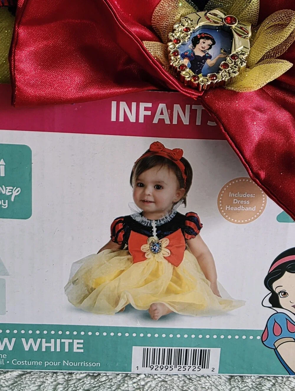 New Disney Baby Snow White Princes Costume Dress Infant Girls Size 12 - 18 Month